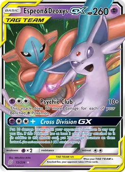 Espeon & Deoxys GX, Unified Minds No. 72 Normal