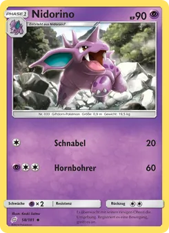 Nidorino, Teams Sind Trumpf No. 58 Normal
