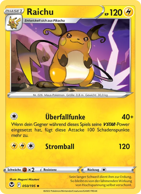 Raichu, Silberne Sturmwinde Nº 050