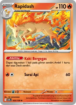 Rapidash, Ikatan Takdir No. 023 Normal