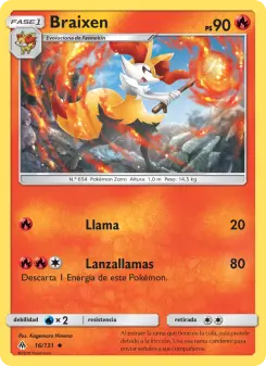 Braixen, Luz Prohibida No. 16 Normal