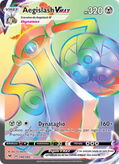 Aegislash VMAX, Voltaggio Sfolgorante No. 190 Holo