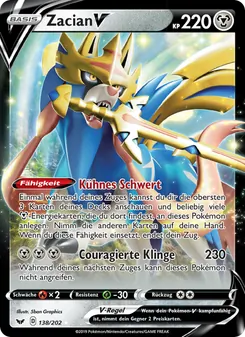 Zacian V, Schwert & Schild Nº 138 Holo