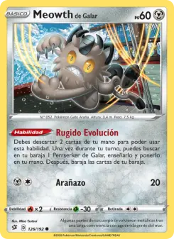 Meowth de Galar, Choque Rebelde No. 126 Normal