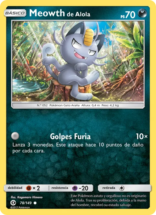 Meowth de Alola, Sol y Luna Nº 78