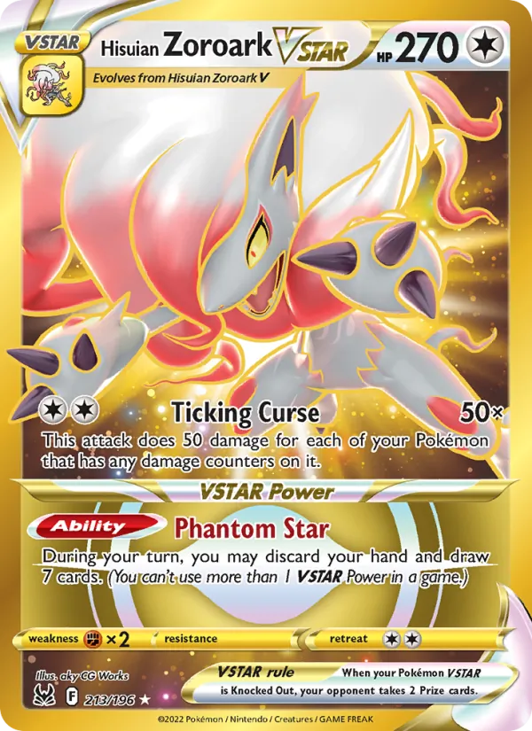 Hisuian Zoroark VSTAR, Lost Origin Nº 213