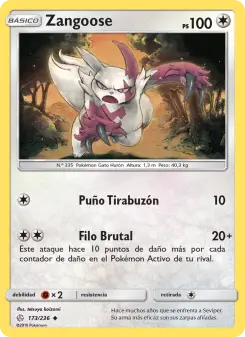 Zangoose, Eclipse Cósmico No. 173 Normal
