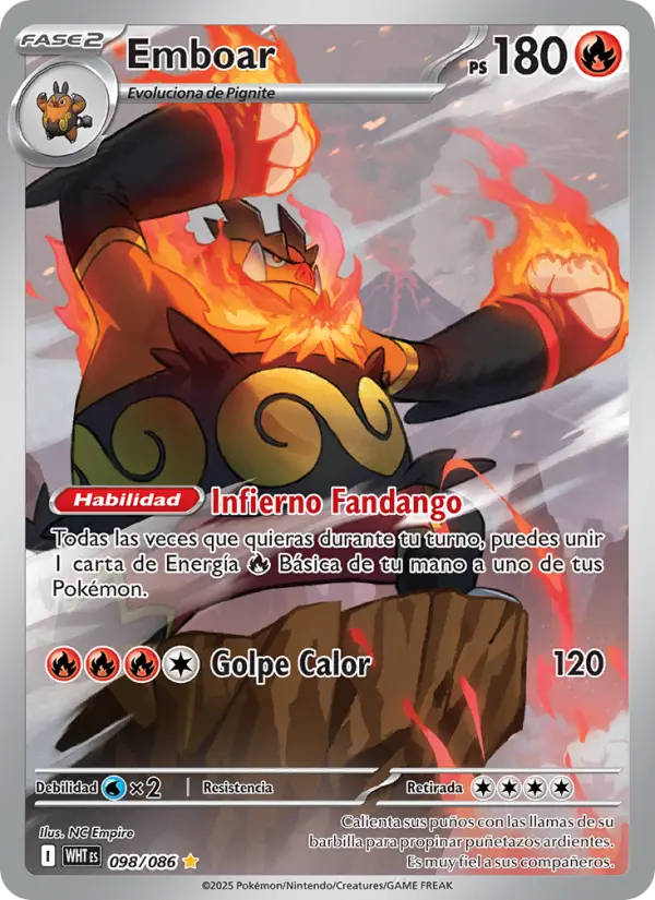 Emboar, Llama Blanca No. 098