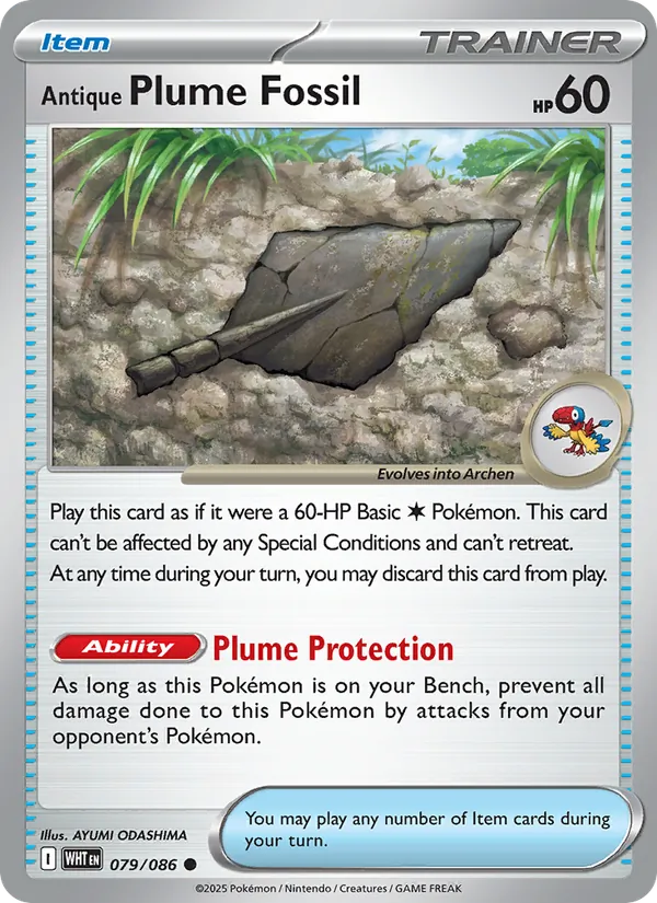 Antique Plume Fossil, White Flare Nº 079