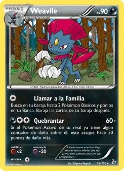 Weavile, Destellos de Fuego Nº 52 Normal