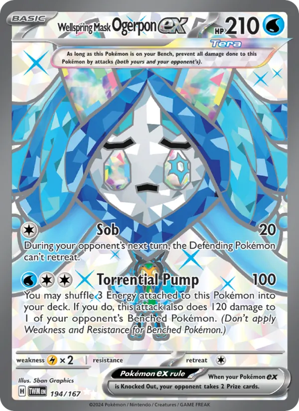 Wellspring Mask Ogerpon ex, Twilight Masquerade No. 194