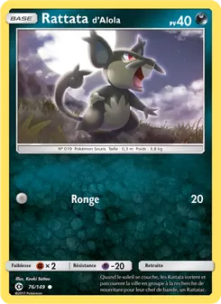 Rattata d’Alola, Soleil et Lune Nº 76 Normal