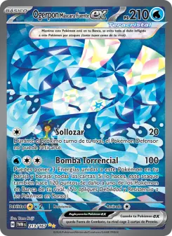 Ogerpon Máscara Fuente ex, Mascarada Crepuscular Nº 213 Holo
