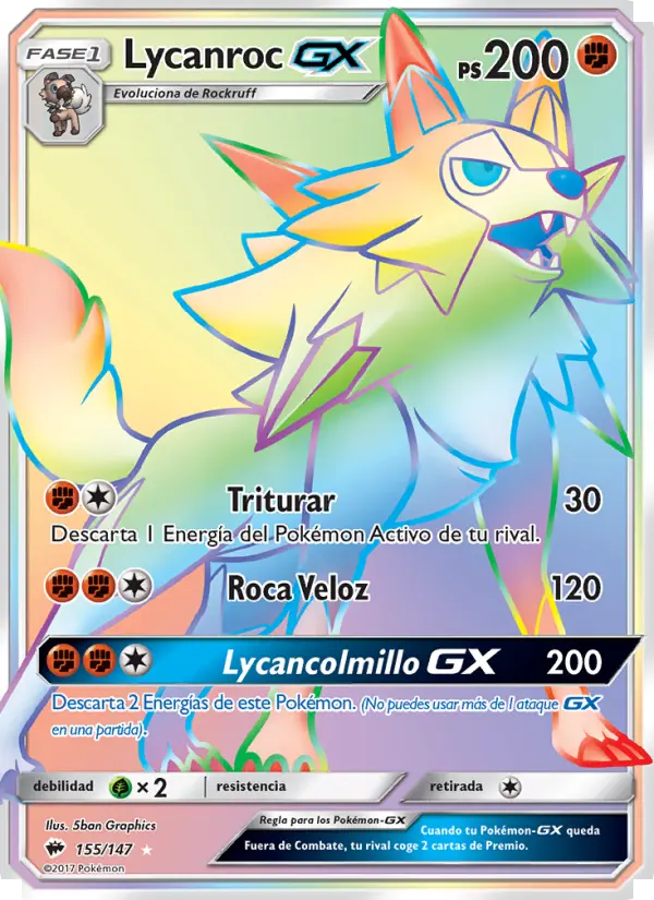 Lycanroc GX, Sombras Ardientes Nº 155