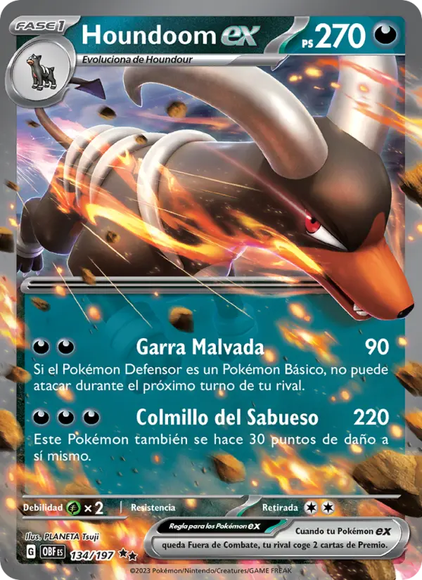 Houndoom ex, Llamas Obsidianas No. 134