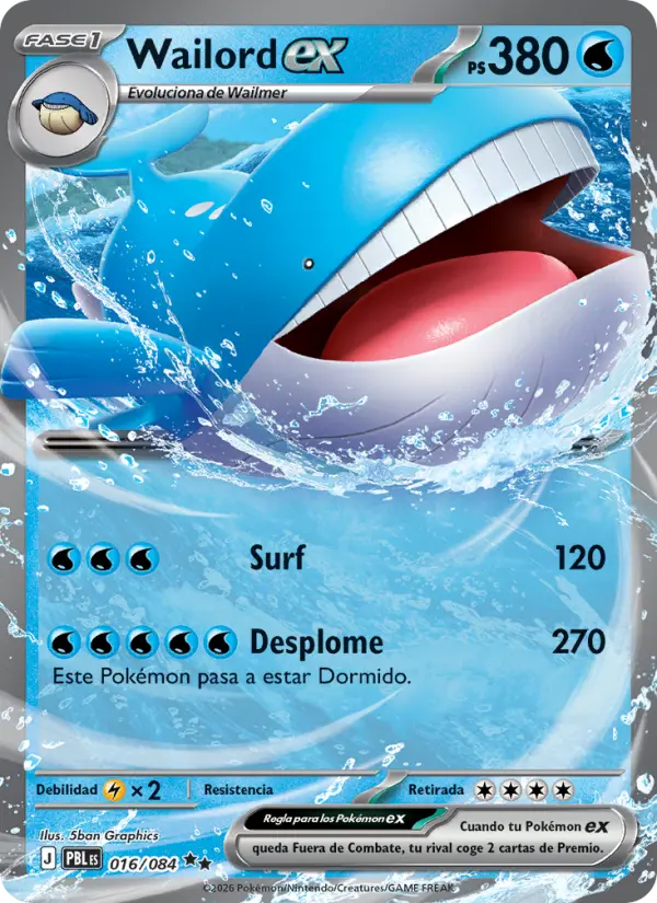 Wailord ex, Oscuridad Absoluta Nº 016