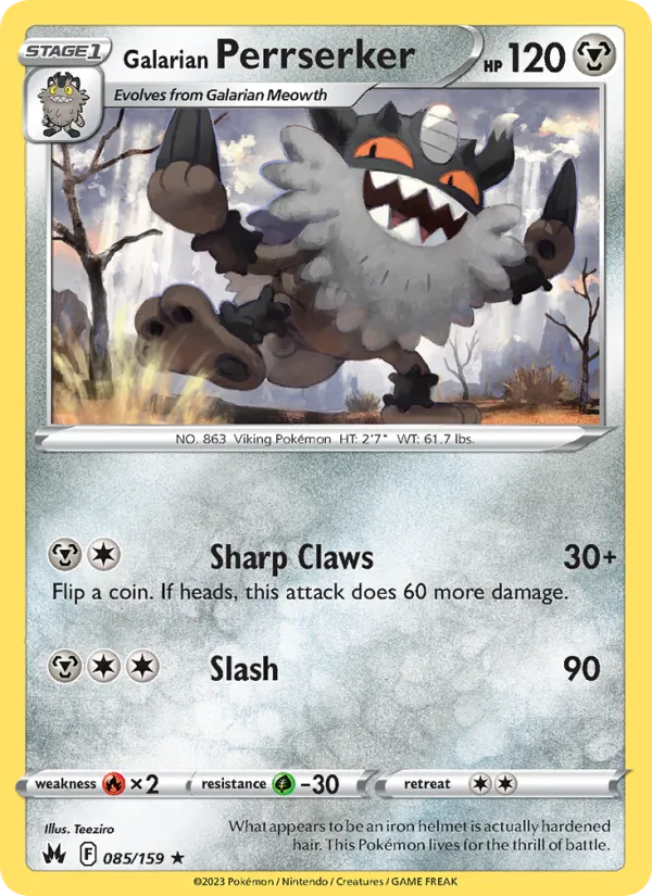 Galarian Perrserker, Crown Zenith Nº 085