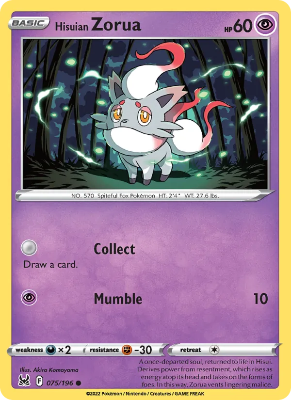 Hisuian Zorua, Lost Origin No. 075