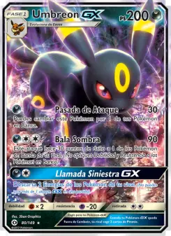 Umbreon GX, Sol y Luna Nº 80 Normal