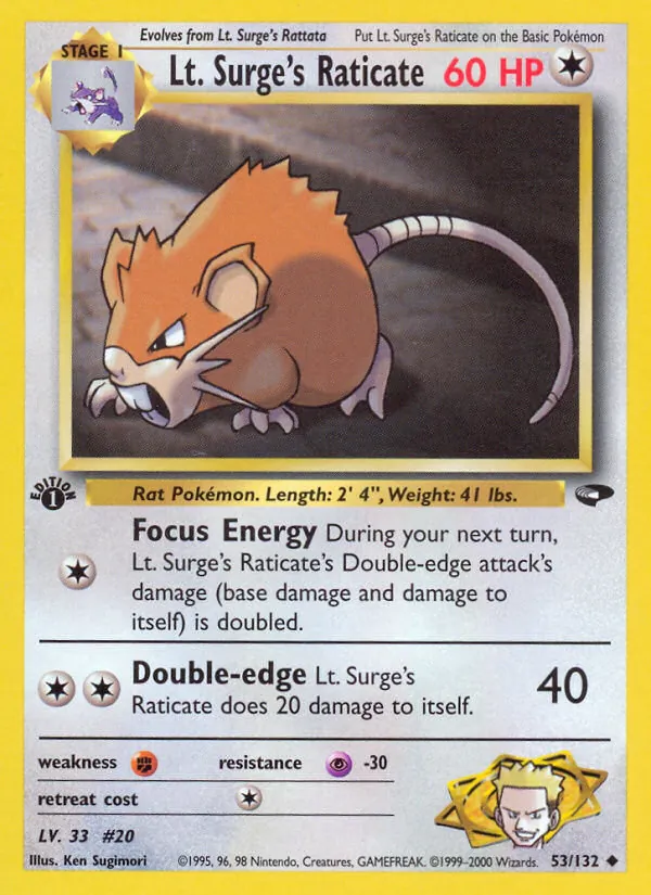 Lt. Surge's Raticate, Gym Challenge Nº 53