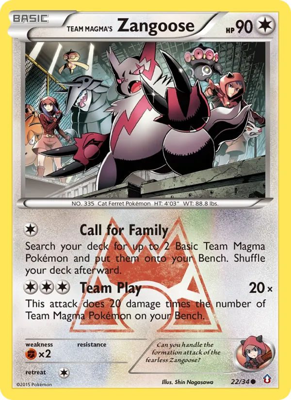 Team Magma's Zangoose, Double Crisis No. 22