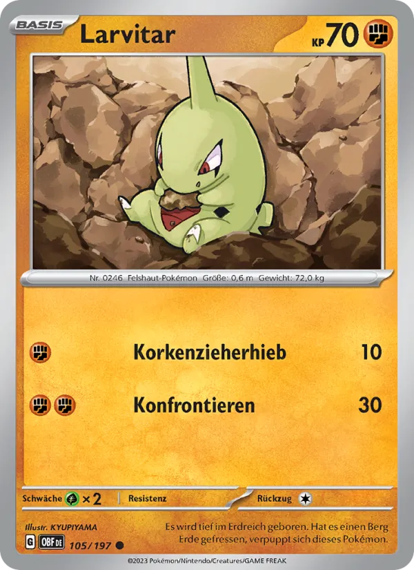 Larvitar, Obsidian Flammen No. 105