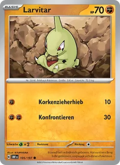 Larvitar, Obsidian Flammen Nº 105 Normal