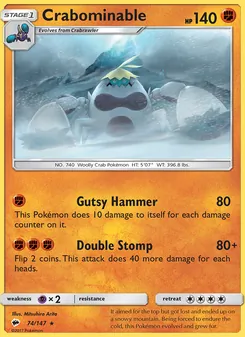 Crabominable, Burning Shadows No. 74 Normal