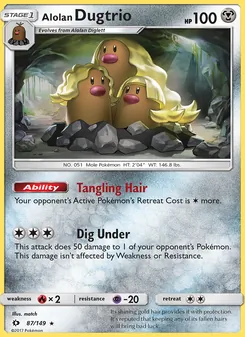 Alolan Dugtrio, Sun & Moon Nº 87 Normal