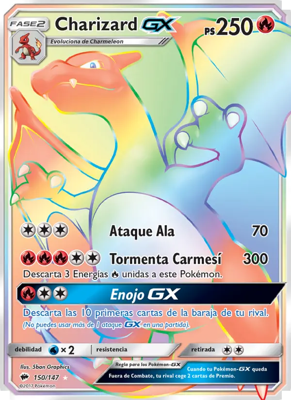 Charizard GX, Sombras Ardientes No. 150