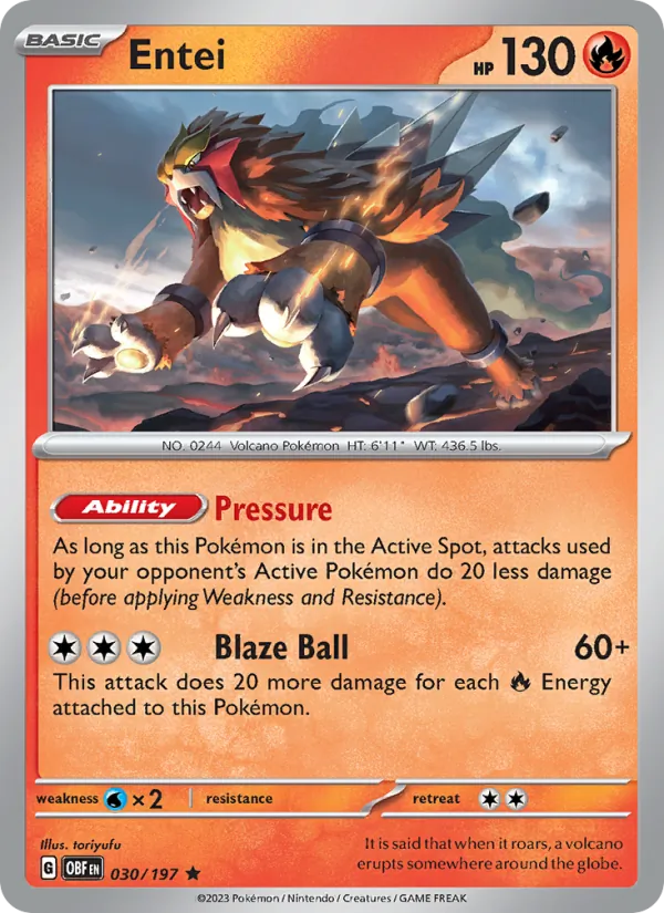 Entei, Obsidian Flames No. 030