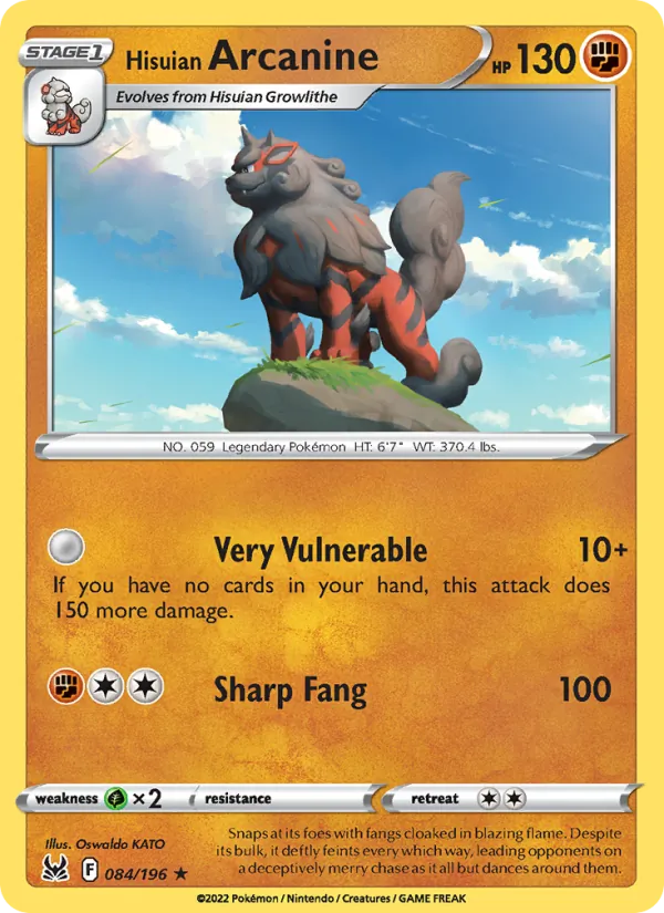 Hisuian Arcanine, Lost Origin No. 084