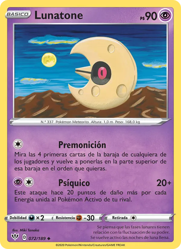 Lunatone, Oscuridad Incandescente Nº 72