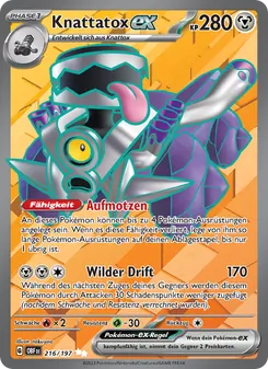 Knattatox-ex, Obsidian Flammen Nº 216 Holo