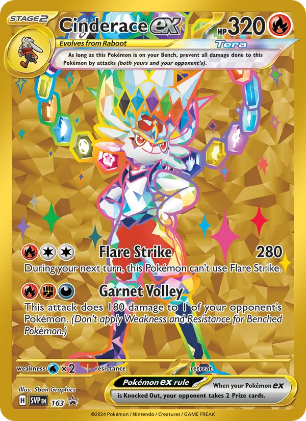 Cinderace ex, SVP Black Star Promos Nº 163