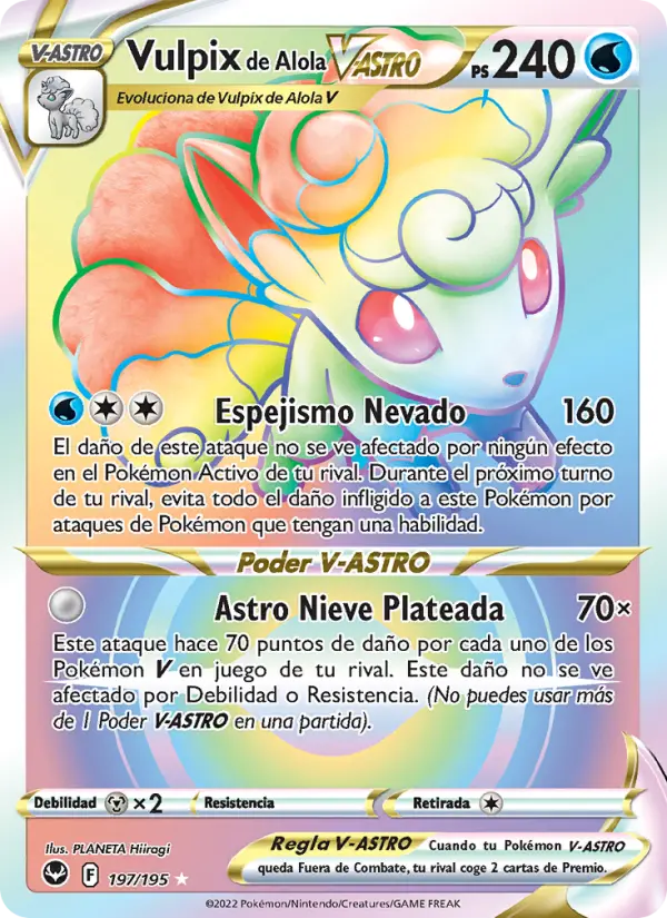 Vulpix de Alola V-ASTRO, Tempestad Plateada No. 197