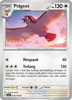 Pidgeot, Kartu Pokémon 151 No. 018 Normal