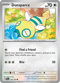 Dunsparce, Paldea Evolved Nº 156 Normal