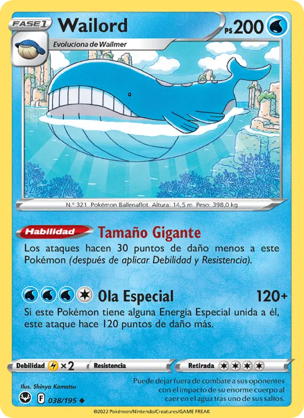 Wailord, Tempestad Plateada Nº 038