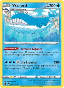 Wailord, Tempestad Plateada Nº 038 Normal
