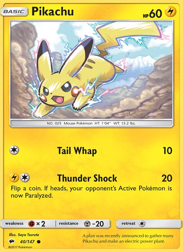 Pikachu, Burning Shadows No. 40