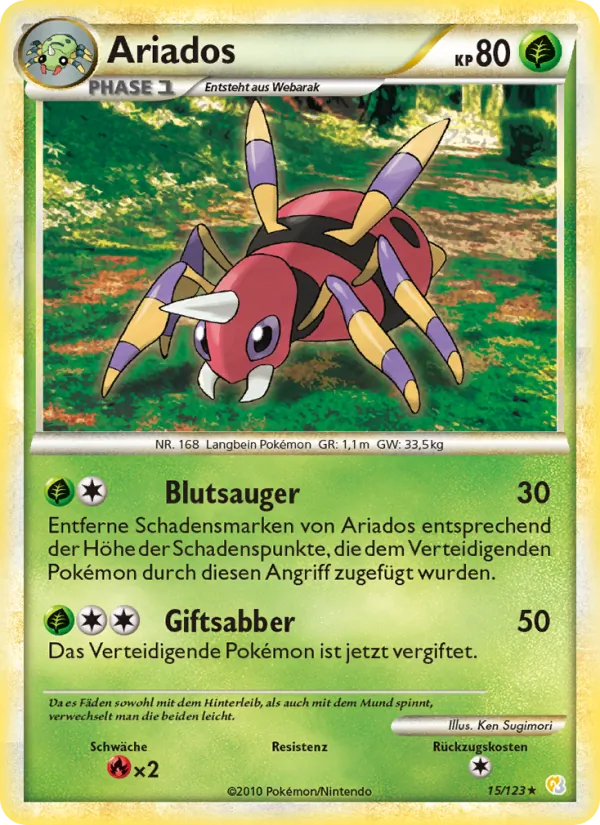 Ariados, HeartGold SoulSilver Nº 15