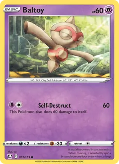 Baltoy, Battle Styles Nº 57 Normal