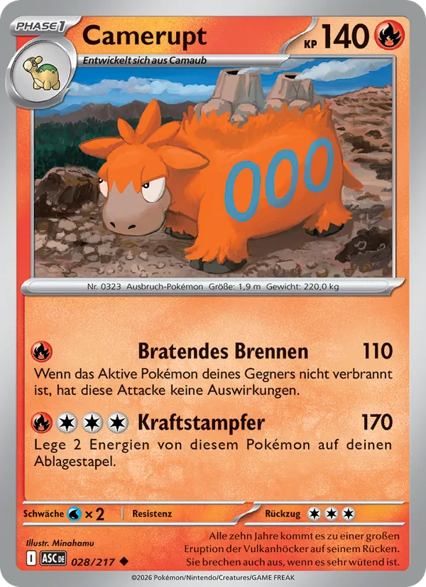 Camerupt, Erhabene Helden No. 028