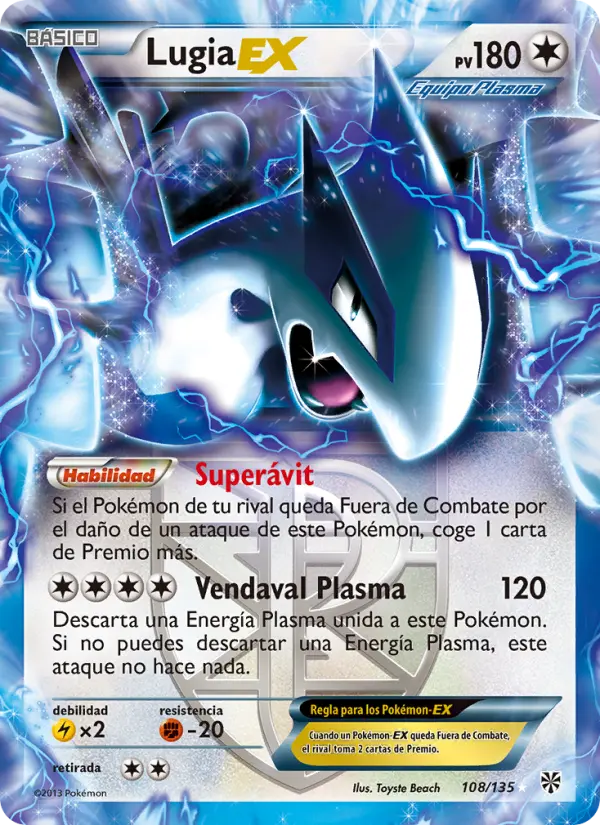 Lugia-EX, Tormenta Plasma Nº 108