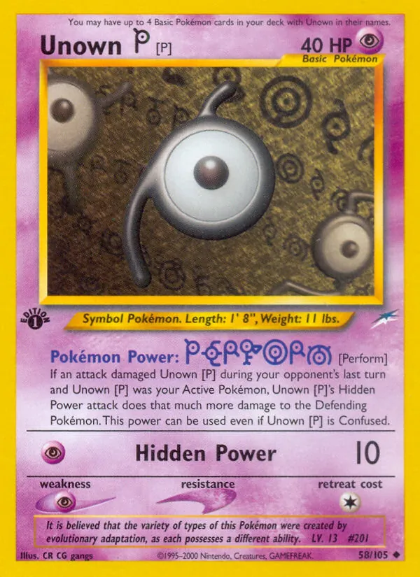 Unown [P], Neo Destiny No. 58
