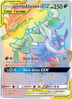 Greninja & Zoroark GX, Unbroken Bonds No. 222 Normal