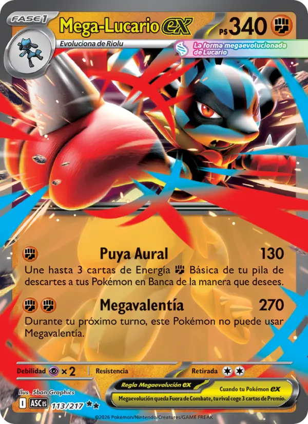 Mega-Lucario ex, Héroes Ascendentes Nº 113