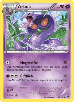 Arbok, XY No. 48 Normal