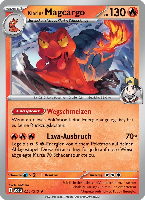 Klarins Magcargo, Erhabene Helden Nº 024
